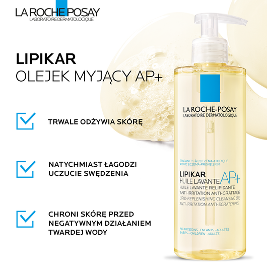 LA ROCHE-POSAY Lipikar AP+ Olejek myjący do ciała, 400ml DATA WAŻNOŚCI 01/2026