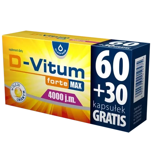 D-Vitum forte Max 4000 j.m., 90 kapsułek (60+30)