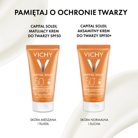 VICHY CAPITAL SOLEIL Ochronne mleczko nawilżające do twarzy i ciała SPF50+, 300ml