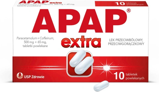APAP Extra 500 mg + 65 mg, 10 tabletek powlekanych