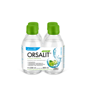 Orsalit Drink smak jabłkowy  płyn doustny 4x200ml