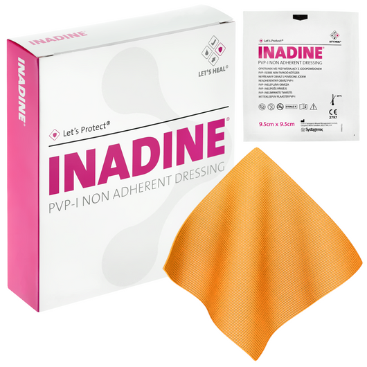 Inadine Opatrunek z jodyną powidonową 9,5 x 9,5 cm, 1 sztuka