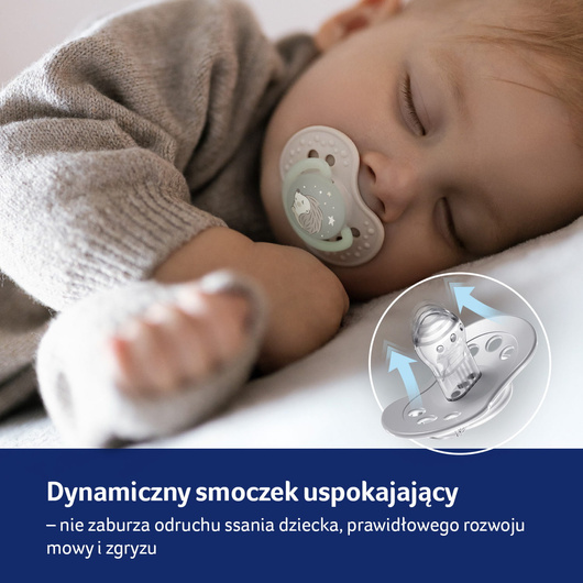 LOVI Night&Day Hedgehog Silikonowy Dynamiczny 6-18m, 2 sztuki