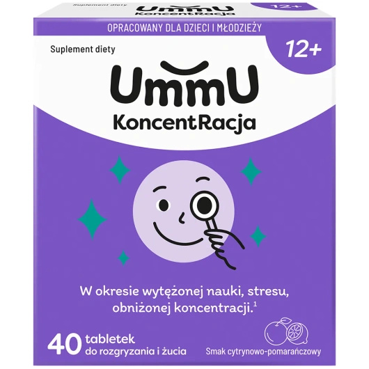 UmmU KoncentRacja 12+, 40 tabletek do żucia