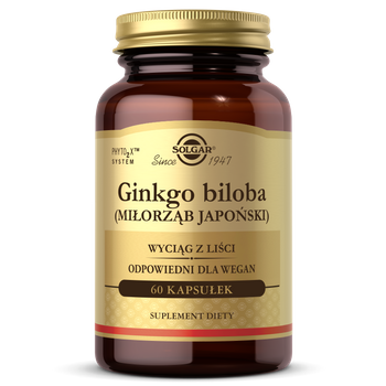 SOLGAR Ginkgo Biloba, 60 kapsułek