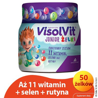 VISOLVIT Junior żelki, witaminy i minerały dla dzieci po 3 r.ż.  50 owocowych żelków