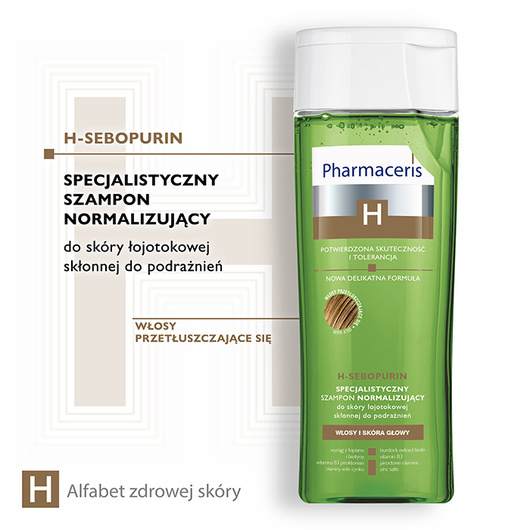 Pharmaceris H-Sebopurin Specjalistyczny szampon normalizujący do skóry łojotokowej, skłonnej do podrażnień, 250 ml