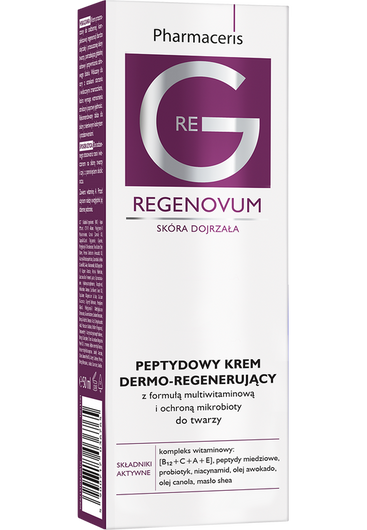 Pharmaceris Regenovum Peptydowy krem dermo-regenerujący do twarzy z formułą multiwitaminową i ochroną mikrobioty, 50 ml
