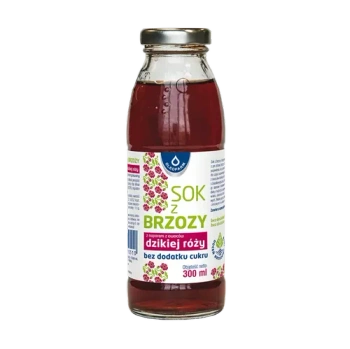 Oleofarm Sok z brzozy z naparem z dzikiej róży, bez dodatku curku, 300 ml