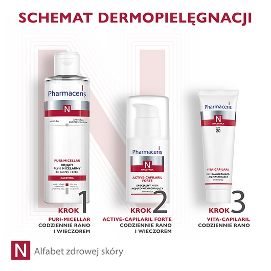 Pharmaceris N Active-Capilaril Forte Specjalistyczny krem kojąco-wzmacniający do twarzy, 30 ml