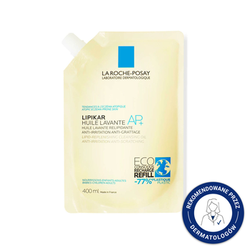 LA ROCHE-POSAY Lipikar AP+ Olejek myjący do ciała, opakowanie uzupełniające Refill - 400ml