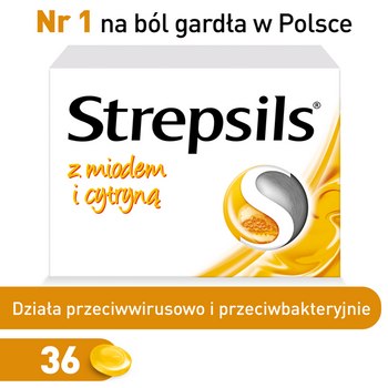 STREPSILS miód i cytryna x 36 pastylek