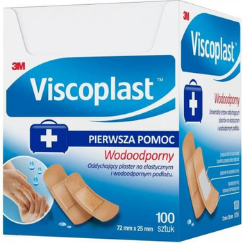 Plastry wodoodporne VISCOPLAST 72mm x 25mm, 100 sztuk