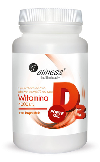 Aliness Witamina D3 4000 j.m. Forte, 120 kapsułek