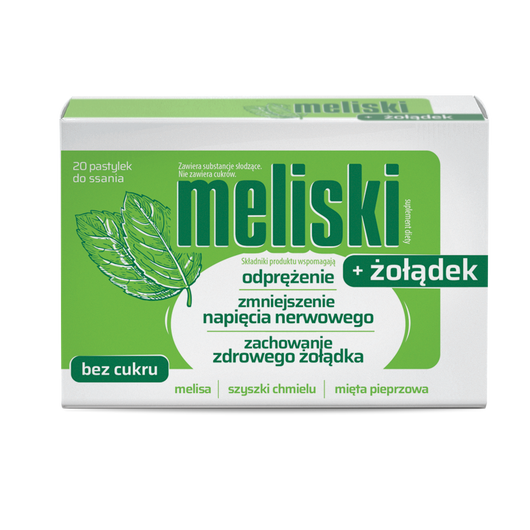 Meliski + Żołądek, 20 pastylek o ssania