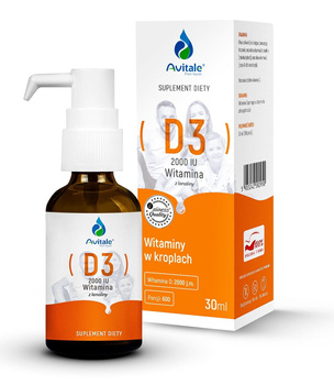 Avitale Witamina D3 2000 Krople, 30 ml