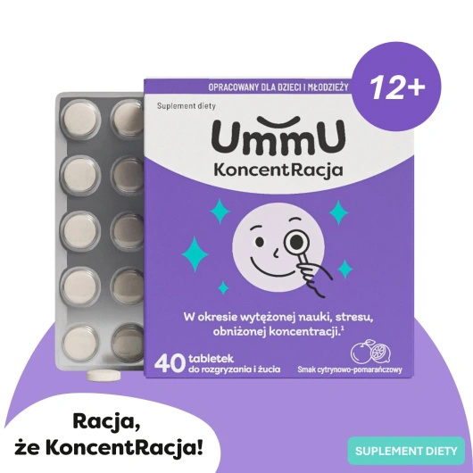 UmmU KoncentRacja 12+, 40 tabletek do żucia