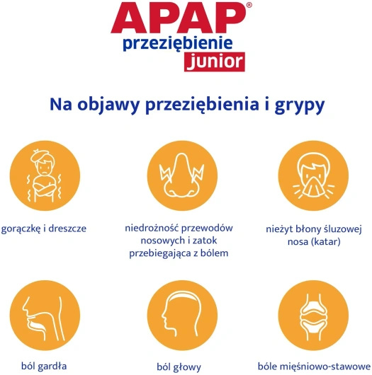 APAP Przeziębienie Junior, 6 saszetek