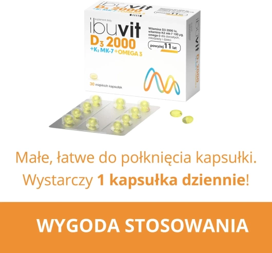 IBUVIT D3 2000 + K2 MK-7 + OMEGA 3 x 30 kapsułek