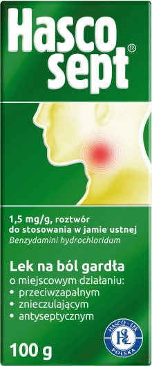 HASCOSEPT 1,5 mg/g roztwór do stosowania w jamie ustnej 100 g