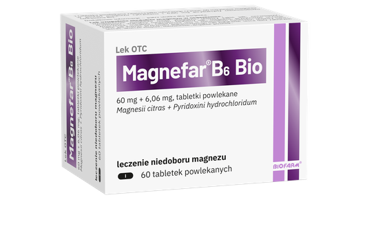 Magnefar B6 Bio tabletki powlekane, 50 sztuk