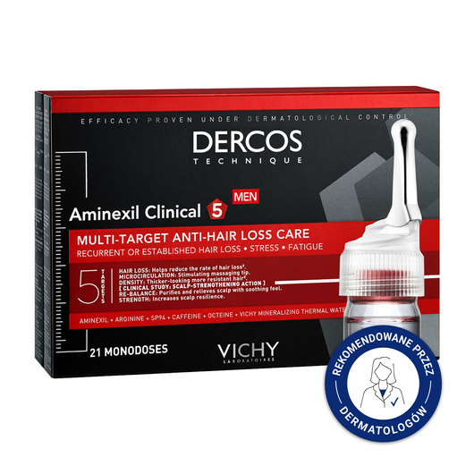 VICHY DERCOS AMINEXIL CLINICAL 5 męski płyn x 21 ampułek