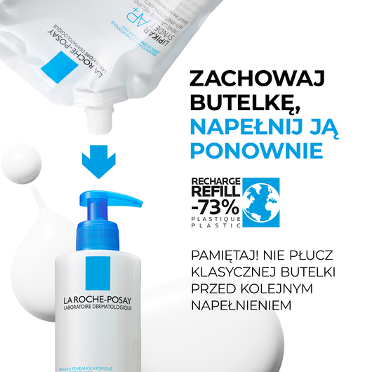 LA ROCHE-POSAY Lipikar Syndet AP+ Ultradelikatny krem myjący do ciała, opakowanie uzupełniające Refill - 400ml