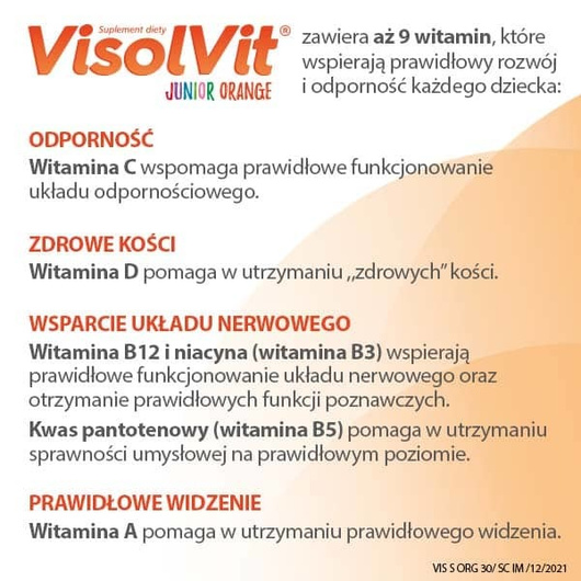 VISOLVIT JUNIOR o smaku pomarańczowym / 30 saszetek