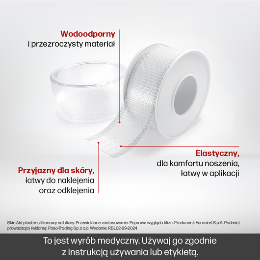 Skin Aid Plaster silikonowy na blizny 2m x 2 cm