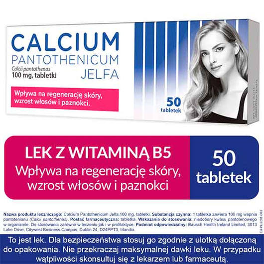 Calcium Pantothenicum Jelfa 100 mg,  50 tabletek