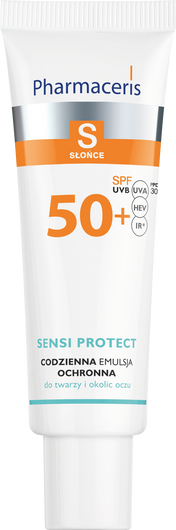PHARMACERIS S SENSI PROTECT Codzienna emulsja ochronna z kwasem hialuronowym do twarzy i okolic oczu SPF 50+, 50ml