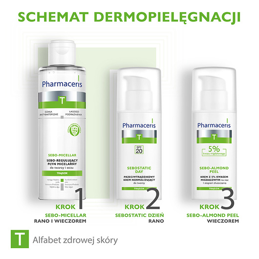 Pharmaceris T Sebo-Micellar Antybakteryjny płyn micelarny do oczyszczania i demakijażu twarzy i oczu, 200 ml