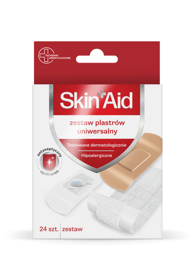 SKIN AID Zestaw plastrów uniwersalnych, 24 sztuki