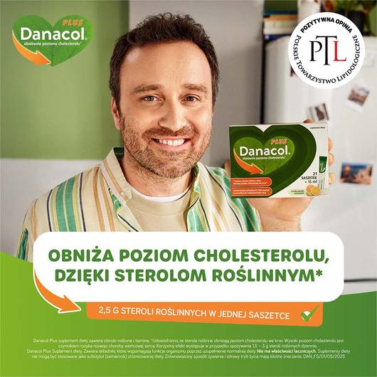 Danacol Plus, 21 saszetek po 15 ml 