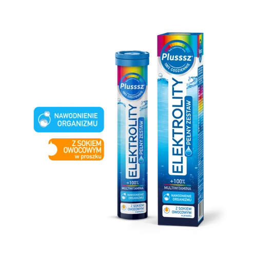 PLUSSSZ ELEKTROLITY + 100% MULTIWITAMINA, 24 tabletek musujących
