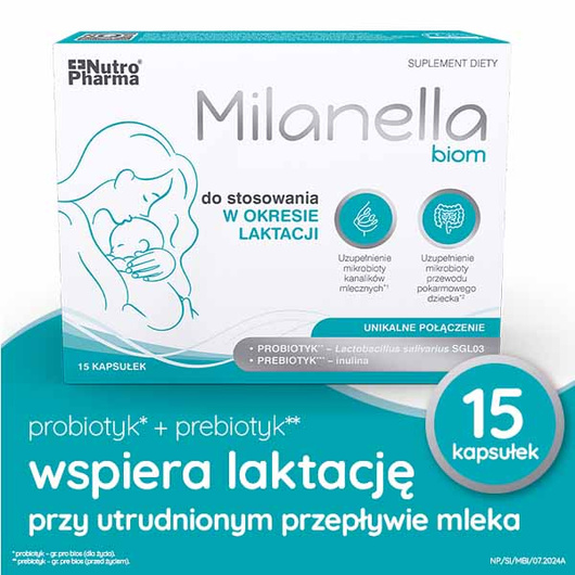 Milanella Biom Probiotyk dla kobiet karmiących piersią, 15 kapsułek