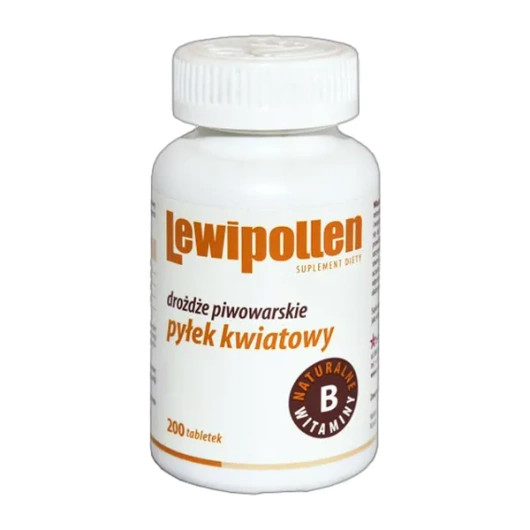 Lewipollen Drożdże piwowarskie z pyłkiem kwiatowym pszczelim, 200 tabletek