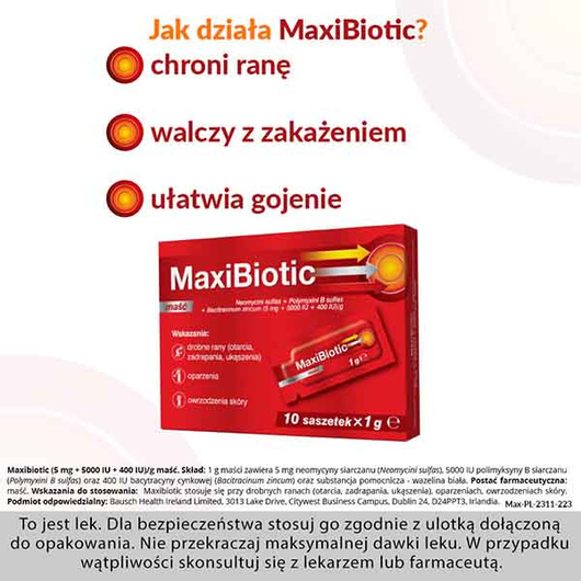 MaxiBiotic, maść 10 saszetek x 1 g