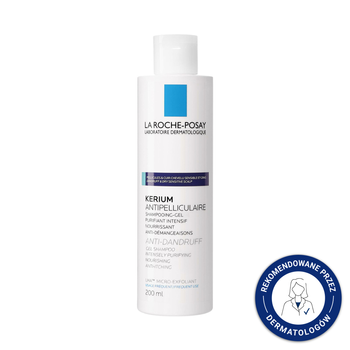LA ROCHE-POSAY KERIUM Szampon-żel przeciwłupieżowy do włosów (łupież tłusty), 200ml