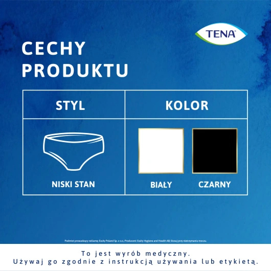 Tena Silhouette Plus Black Romiar L (95-125cm) Majtki chłonne, 10 sztuk