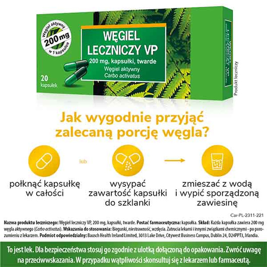 Węgiel leczniczy VP, 200 mg