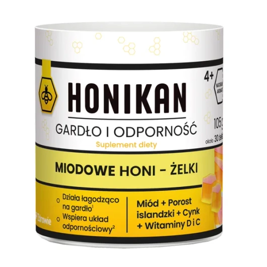 Honikan Gardło i Odporność Miodowe Honi - Żelki, 30 sztuk