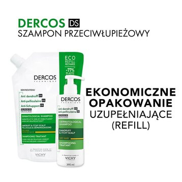 Vichy Dercos DS Szampon Przeciwłupieżowy do Włosów Suchych Refill, 390 ml
