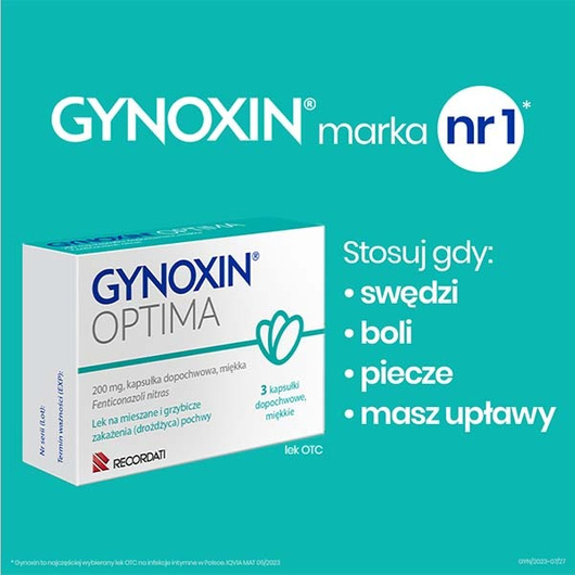 GYNOXIN OPTIMA x 3 kapsułki dopochwowe