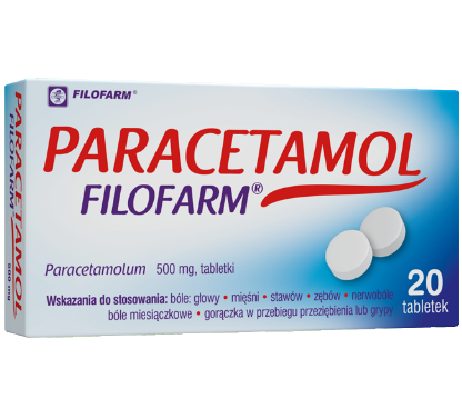 Paracetamol Filofarm 500 mg, 20 tabletek