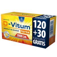D-Vitum forte 2000 j.m. kapsułki, 150 sztuk (120+30)