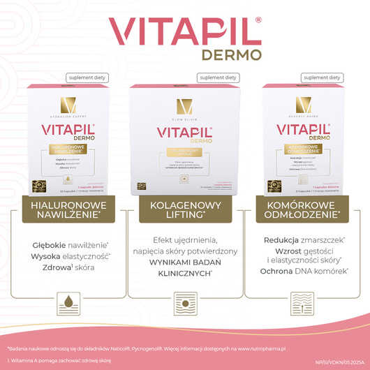 VITAPIL® DERMO Hialuronowe nawilżenie, 60 kapsułek