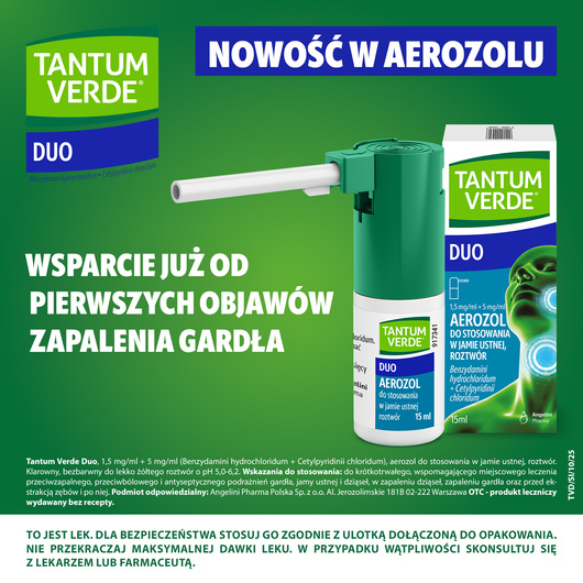Tantum Verde Duo Spray na ból gardła, 15 ml