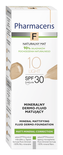 PHARMACERIS F MATT-MINERAL-CORRECTION Mineralny dermo-fluid matujący SPF 30 LIGHT 10, 30ml