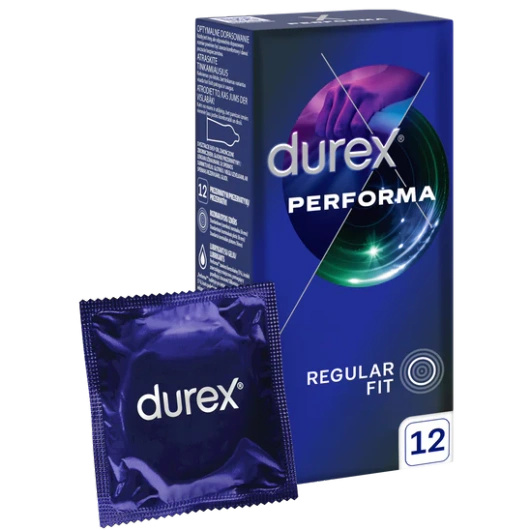 Durex Performa Prezerwatywy dla dłuższego stosunku, 12 sztuk